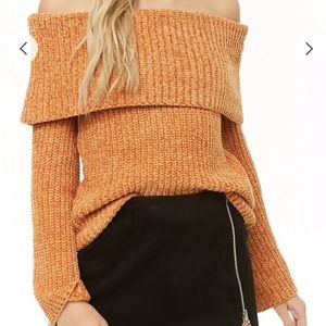 Foldover Bell-Sleeve Sweater